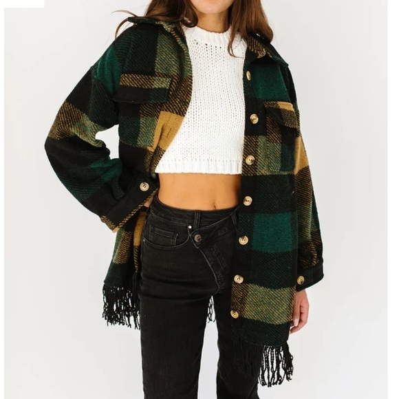 Ellison Jackets & Blazers - Ellison plaid jacket with fringe